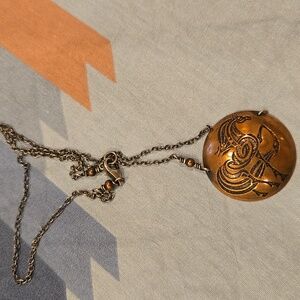 Beautiful Copper Horse Pendant Necklace 18"